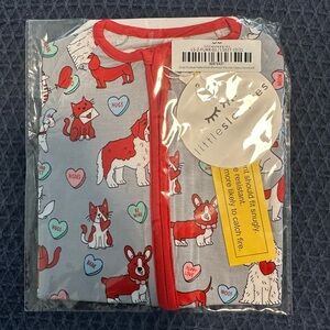 Little Sleepies Gray Furever Valentine Zippy, NWT
